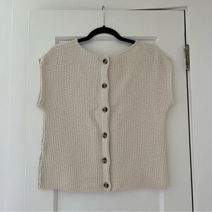 Madewell Boatneck Button-Back Sweater Tee | Size S